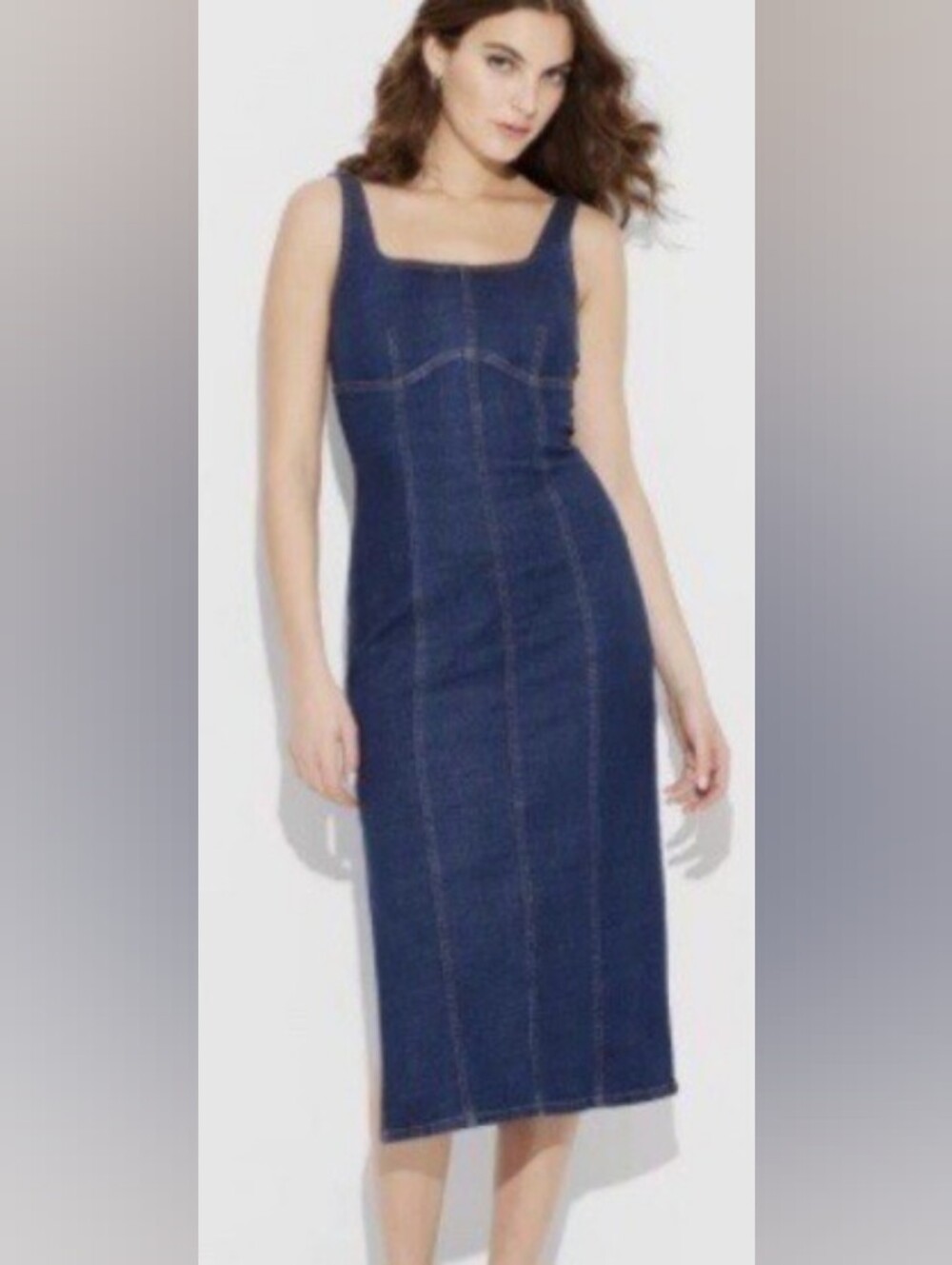 WILD FABLE Women's Sleeveless Denim Midi Bodycon Dress XXL
